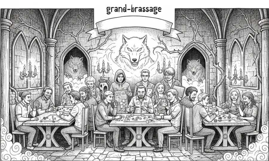 Bénévoles de Grand-Brassage autour de jeux de société modernes lors d'une session de formation à l'animation ludique