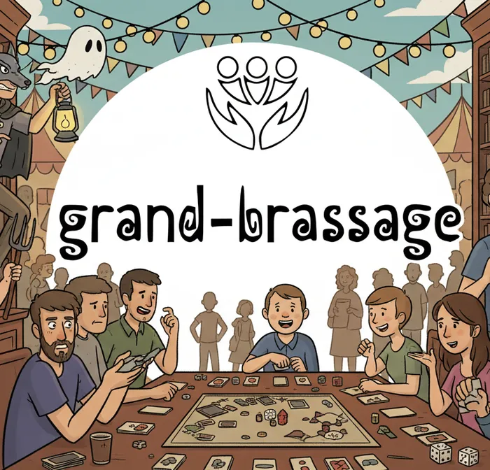 Ludothèque Grand-Brassage — étagères remplies de jeux de société modernes à emprunter